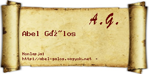 Abel Gálos névjegykártya